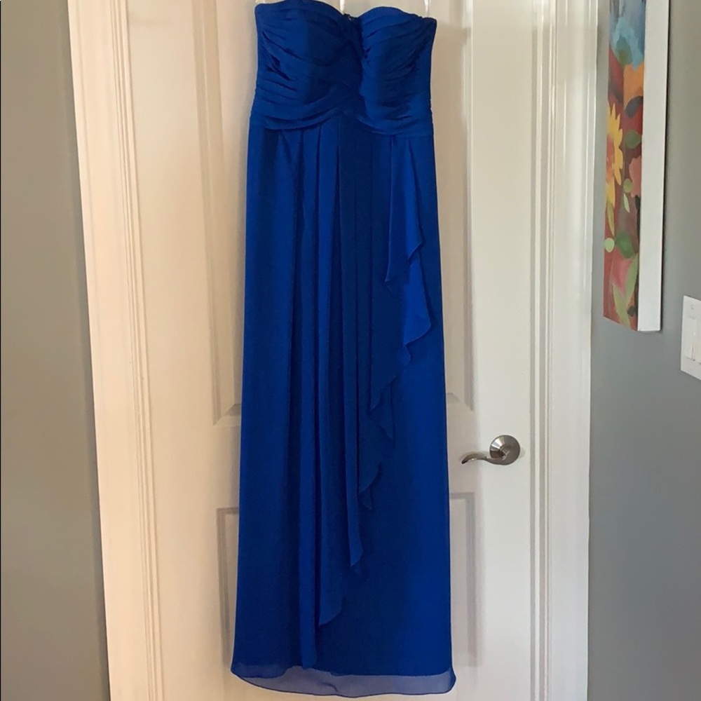 David’s Bridal Strapless Chiffon Bridesmaid Dress